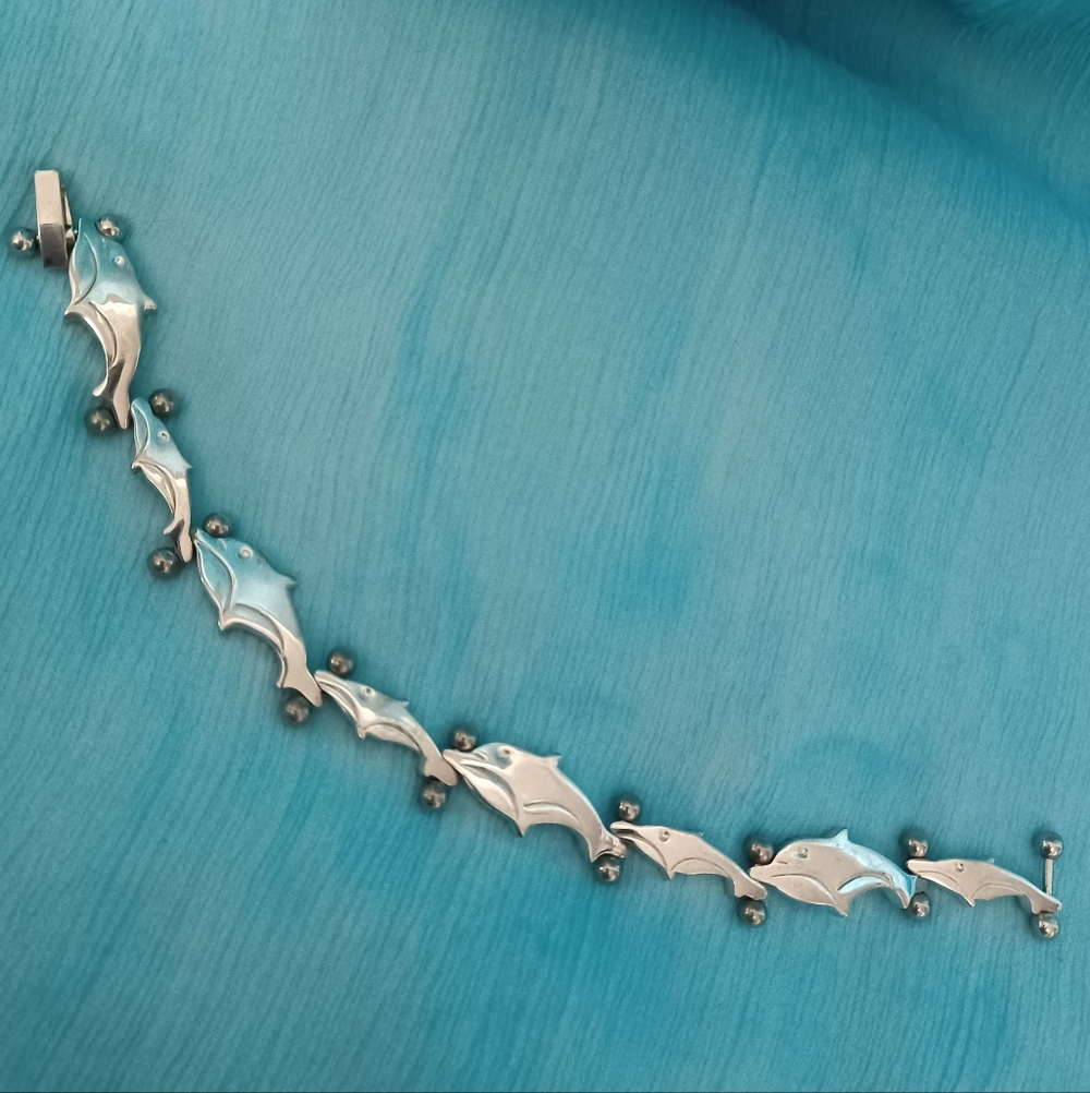 925 Silver Dolphin Bracelet